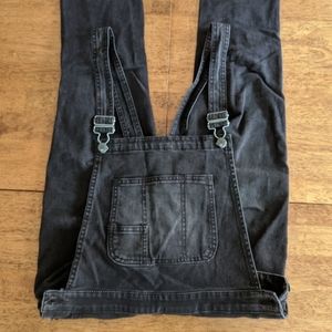 Vintage Mossimo Black Denim Distressed Overalls Sm